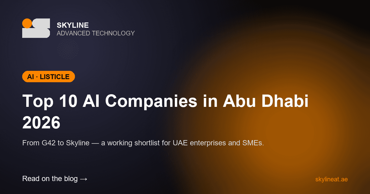 Top 10 AI Companies in Abu Dhabi 2026 (Honest Comparison)